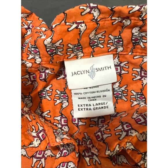 Jaclyn Smith Blouse long sleeve or 3/4 rolled up casual button elephant xl - Picture 4 of 10